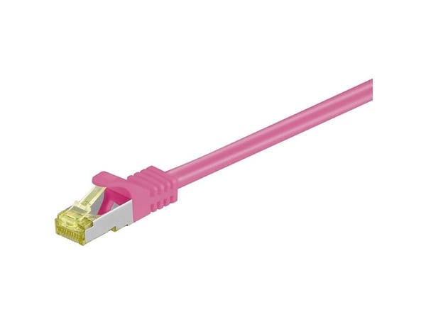 Goobay 91569, 0,25 m, Cat7, S/FTP (S-STP), RJ-45, RJ-45, Magenta Goobay 91569, 0,25 m, Cat7, S/FTP (S-STP), RJ-45, RJ-45, Magenta