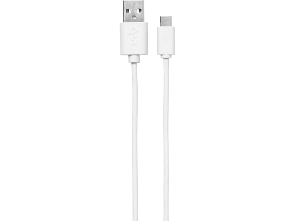 eSTUFF - USB-kabel - Micro-USB Type A (hann) til USB (hann) - 1 m - hvit