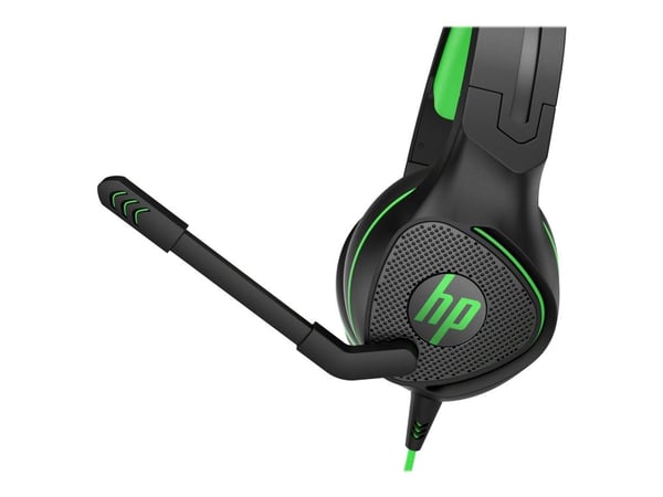 HP Pavilion 400 - Headset - fuld størrelse - kabling - stereo - 3,5 mm jackstik - sort/grøn - PC / PS4 / Xbox