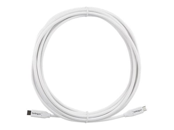 StarTech USB C to USB C Cable - 13 ft / 4m - 5A PD - M/M - White - USB 2.0 - USB-IF Certified - USB Type C Cable - USB C Charging Cable (USB2C5C4MW...