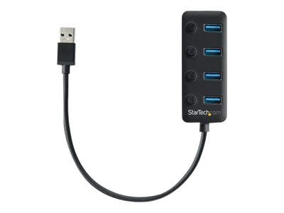 StarTech.com HB30A4AIB, USB 3.2 Gen 1 (3.1 Gen 1) Type-A, USB 3.2 Gen 1 (3.1 Gen 1) Type-A, 5000 Mbit/s, Musta, Muovi, Teho