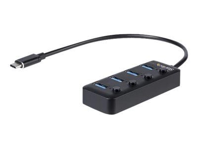 StarTech.com HB30C4AIB, USB 3.2 Gen 1 (3.1 Gen 1) Type-C, USB 3.2 Gen 1 (3.1 Gen 1) Type-A, 5000 Mbit/s, Musta, Muovi, Teho