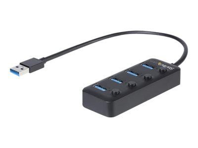 StarTech.com HB30A4AIB, USB 3.2 Gen 1 (3.1 Gen 1) Type-A, USB 3.2 Gen 1 (3.1 Gen 1) Type-A, 5000 Mbit/s, Musta, Muovi, Teho