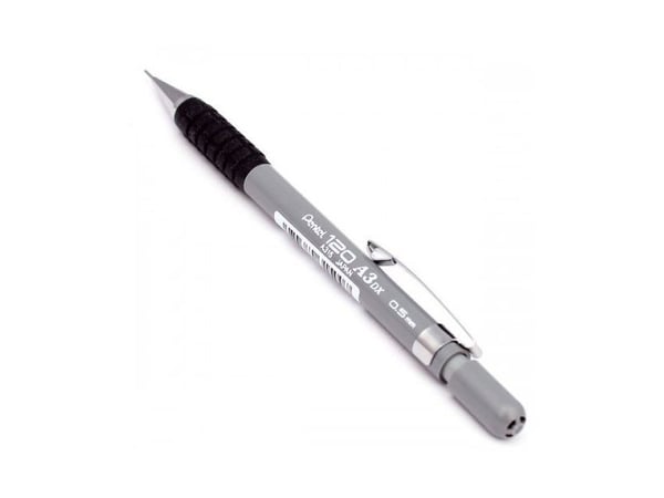 Pentel 120 A3, Svart, Plastikk, Gummi, Svart, HB, 0,5 mm, Rund