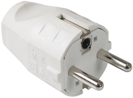 Bachmann H05VV-F 3G - Elkontakt - formpressad - vit - Tyskland