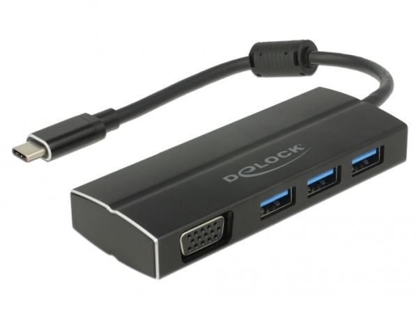 Delock - Retail Pack - dokkingstasjon - USB-C 3.1 / Thunderbolt 3 - VGA