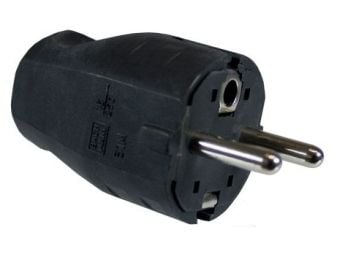 Bachmann 910.100, Tyyppi F, 2P+E, Musta, 250 V, 16 A, 1 kpl