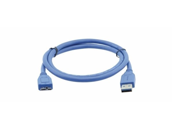 Kramer C-USB3/MicroAB Series C-USB3/MicroAB-3 - USB-kaapeli - USB Type A (han) til Micro-USB Type B (han) - USB 3.0 - 90 cm - muoto - sininen