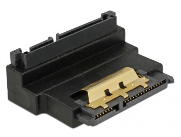 Delock - SATA-adapter - Serial ATA 150/300/600 - SATA combi (P) oppvinklet til SATA combi (R) haspe - svart