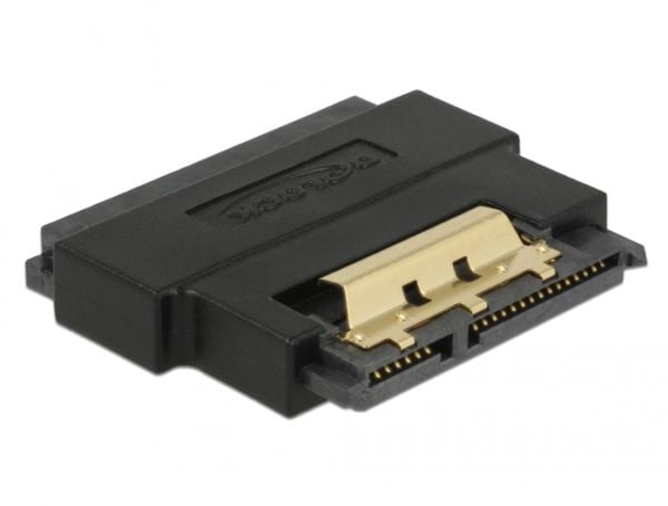 Delock - SATA-adapter - Serial ATA 150/300/600 - SATA-kombo (P) til SATA-kombo (R) låst - svart