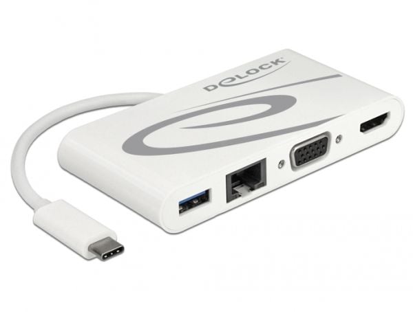 Delock - Retail Pack - dokkingstasjon - USB-C 3.1 - VGA, HDMI - 1GbE