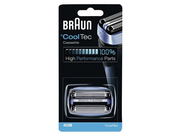 Braun CoolTech 40B - Utbytesfolie och skärare - för rakapparat - blå - för Braun °CoolTec CT4s, CT5cc