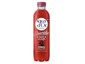 Mineralvatten Aqua d'Or blåbär/röda vinbär 0,5 l med kolsyra, 12 x 0,5 l/fp