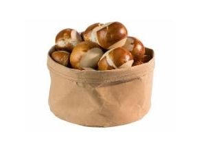 Leipäkori Ø20x13 cm Kraft taitettava paperikassi Nahka look Ruskea,1 kpl