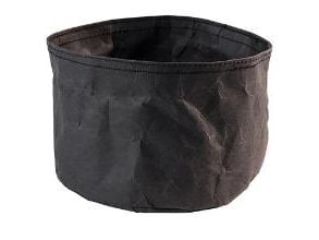 Leipäkori Ø17x11 cm Kraftg taitettava paperikassi Nahka look Musta,1 kpl