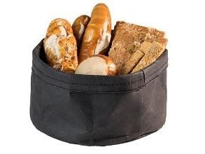 Brødkurv Ø20x13 cm Kraftg foldbar papirspose Læderlook Sort,stk