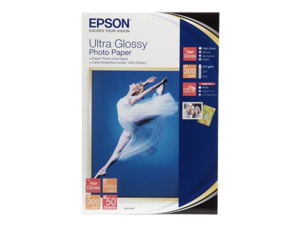 Epson Ultra Glossy Photo Paper - Blank - 100 x 150 mm 50 ark fotopapir - for EcoTank ET-1810, 2810, 2811, 2814, 2815, 2820, 2825, 2826, 2850, 2851,...