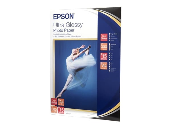 Epson Ultra Glossy Photo Paper - Blank - A4 (210 x 297 mm) 15 ark fotopapir - for EcoTank ET-1810, 2810, 2811, 2814, 2815, 2820, 2825, 2826, 2850, ...
