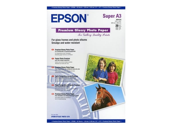 Epson Premium - Blank - Super A3/B (330 x 483 mm) - 255 g/m² - 20 ark fotopapir - for SureColor SC-P700, P7500, P900, P9500, T2100, T3100, T3400, T...