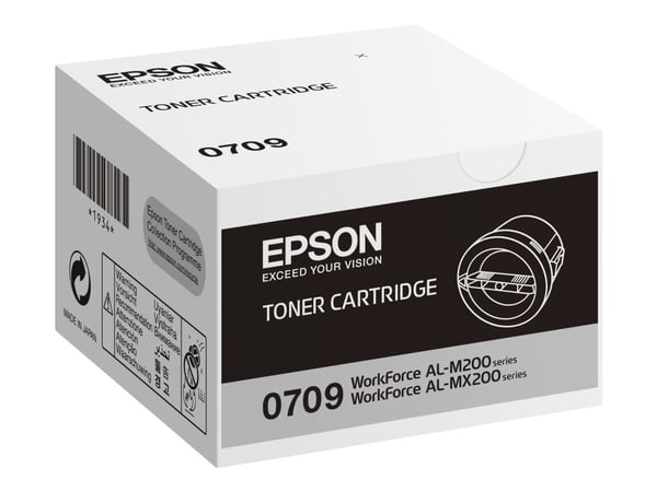 Epson 0709 - Svart - original - tonerpatron - for WorkForce AL-M200DN, AL-M200DN Double pack bundle ETD, AL-M200DW, AL-MX200DNF, AL-MX200DWF