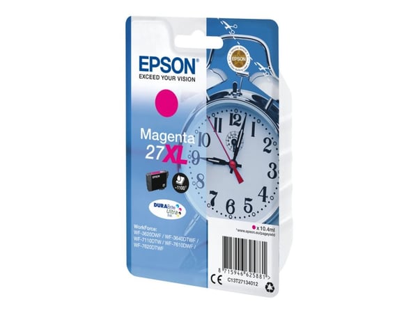 Epson 27XL - 10.4 ml - XL - magenta - original - blekkpatron - for WorkForce WF-3620, WF-3640, WF-7110, WF-7210, WF-7610, WF-7620, WF-7710, WF-7715...