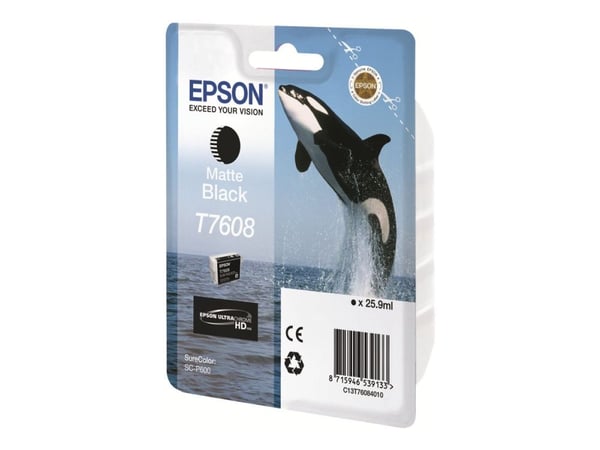 Epson T7608 mattamusta, Väriainepohjainen muste, 25,9 ml, 1 kpl