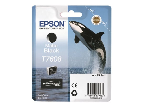Epson T7608 mattamusta, Väriainepohjainen muste, 25,9 ml, 1 kpl