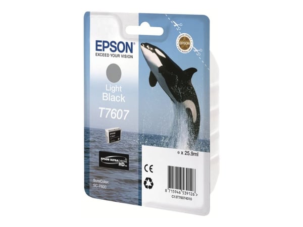 Epson T7607 vaalea musta, Vaaleanmusta, Väriainepohjainen muste, 25,9 ml, 1 kpl