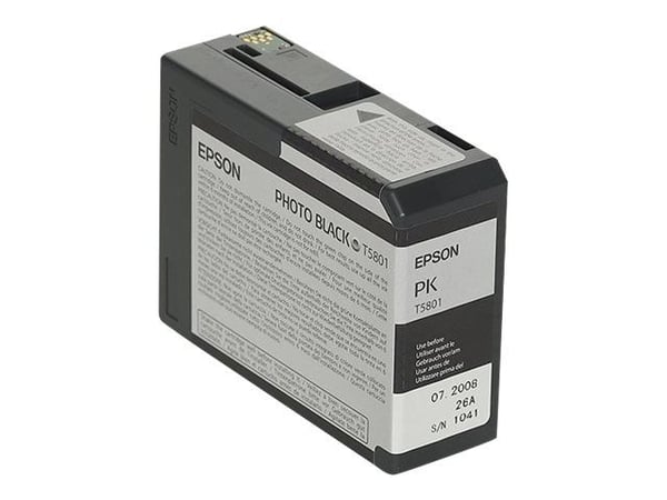 Epson Yksittäispakkaus, valokuvamusta T580100, Väripohjainen muste, 80 ml, 1 kpl
