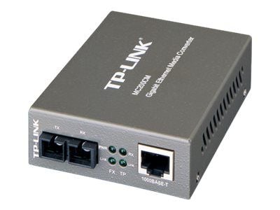 TP-Link MC200CM - Valokuitumuuntaja - GigE - 1000Base-SX, 1000Base-T - RJ-45 / SC multimodus - op til 550 m - 850 nm - P/N: TL-MC1400, TL-SG3452XP ...