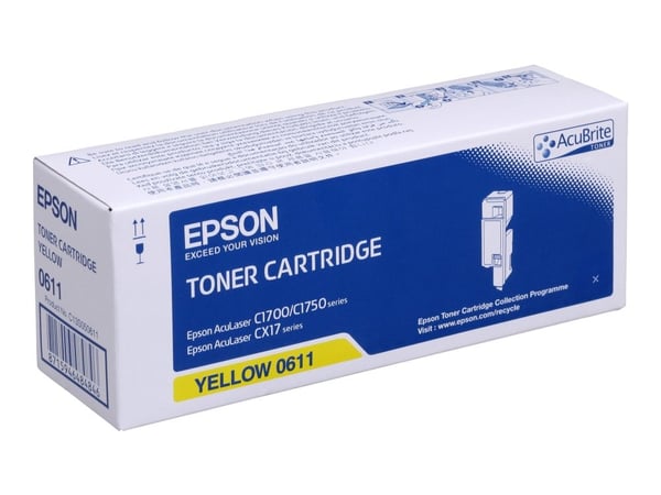 EPSON AL-C1700 HØYKAPASITET GUL TONERKASSETT 1400 SIDER PAKKE MED 1