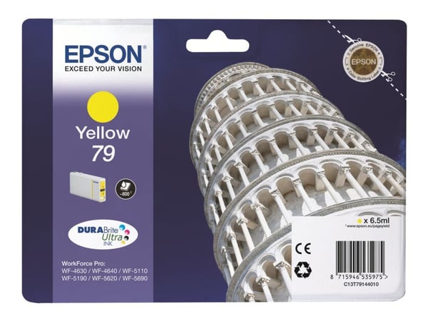 Epson 79 - 6.5 ml - gul - original - blekkpatron - for WorkForce Pro WF-4630DWF, WF-4640DTWF, WF-5110DW, WF-5190DW, WF-5620DWF, WF-5690DWF