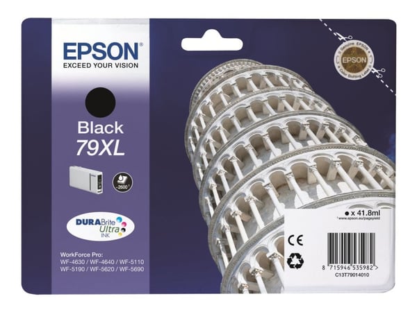 Epson 79XL - 41.8 ml - XL - svart - original - blekkpatron - for WorkForce Pro WF-4630DWF, WF-4640DTWF, WF-5110DW, WF-5190DW, WF-5620DWF, WF-5690DWF