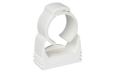 WALRAVEN Plastklips hvid Ø16-20mm. Maks. tilladte belastning 230N. Til fastgørelse af rør til EL og VVS installationer i væg, loft eller gulv