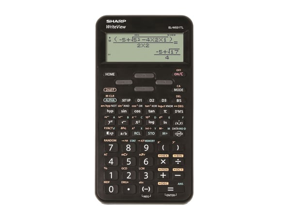 Sharp ELW531T, Työpöytä, Näyttölaskin, Näyttön kallistus, Akku, Musta