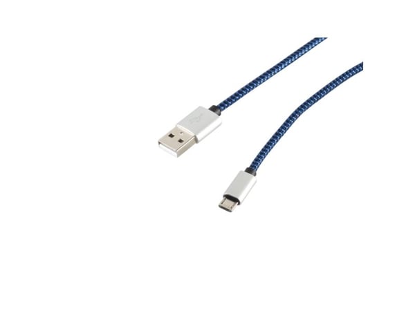 S/CONN 14-50020, 0,9 m, USB A, Micro-USB B, USB 2.0, 0,48 Gbit/s, Blå