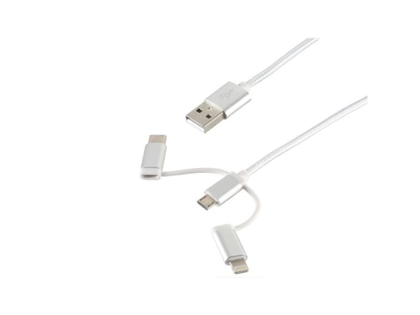 S/CONN 14-50067, 1 m, USB A, Micro-USB B, USB 2.0, 0,48 Gbit/s, Hvit