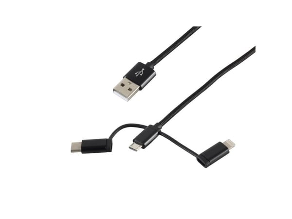 S/CONN 14-50068, 1 m, USB A, Micro-USB B, USB 2.0, 0,48 Gbit/s, Sort