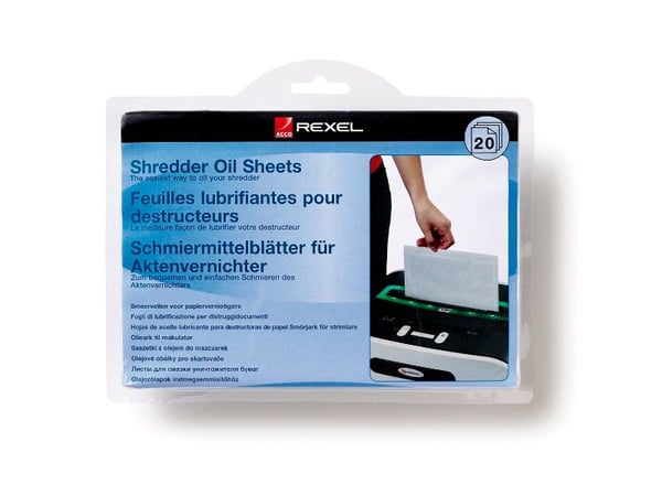 Olieark Rexel til makulator - (20 ark)
