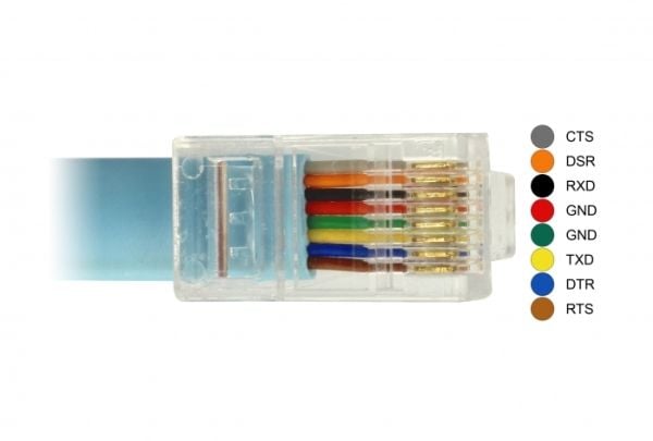 Delock - Sarjakaapeli - USB-C (han) til RJ-45 (han) - 3 m - EIA-232 - sininen
