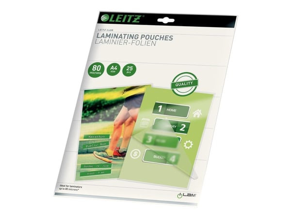 Leitz - 25-pack - färglös - 216 x 303 mm matta lamineringsfickor