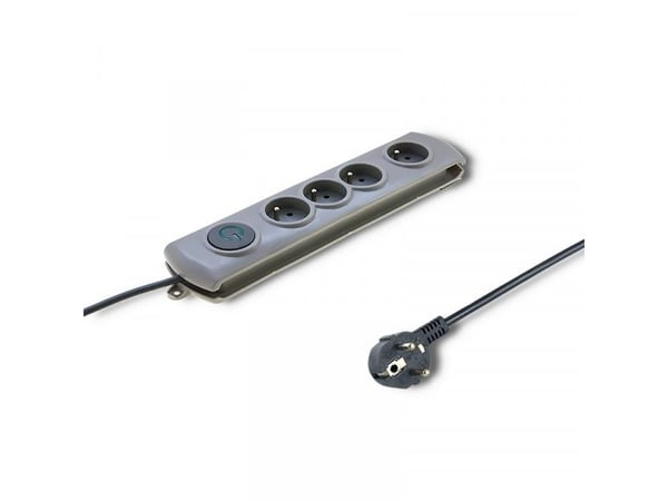 Qoltec Quick Switch - Strømstødsbeskytter - AC 230 V - 3680 Watt - output-stikforbindelser: 4 - 1.5 m ledning - grå