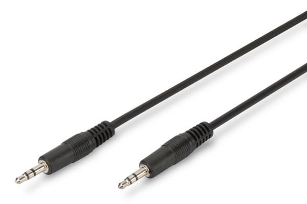 ASSMANN - Lydkabel - mini-phone stereo 3.5 mm hann til mini-phone stereo 3.5 mm hann - 2.5 m - skjermet - svart - formstøpt