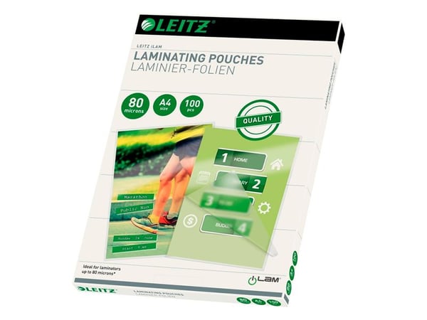 Leitz - Gjennomsiktig, glanset - A4 (210 x 297 mm) lamineringspunger