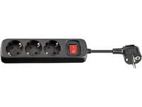 Microconnect GRU0033B, 3 m, Sisätila, Tyyppi F, Tyyppi F, Musta, 3 AC-pistorasia(a)