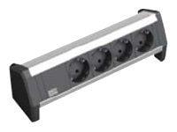 Bachmann DESK 1, 3 m, Musta, Harmaa, 4 AC-pistorasia(a), 230 V, 16 A