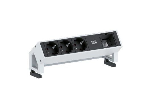 Bachmann Desk 2, 0,2 m, Alumiini, Musta, 3 AC-pistorasia(a), 1 kpl