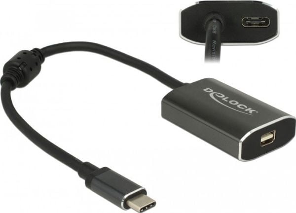 Delock - Ekstern videoadapter - VL100 - USB-C - Mini DisplayPort - mørk grå - løsvekt