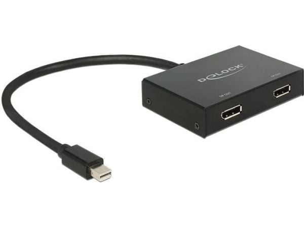 DeLOCK 87695, 0,3 m, Mini DisplayPort, 2 x DisplayPort, Uros, Naaras, 1.2a