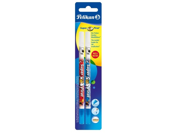 Pelikan Super Pirat 850 - Blekkviskelær / overskriverpenn - blå - fin - med viskelær (en pakke 2)